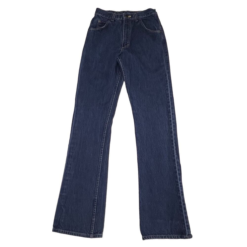 Lee Jeans Womens Size 30 Dark Wash High Rise Straight Denim USA Made Vtg 70s 80s